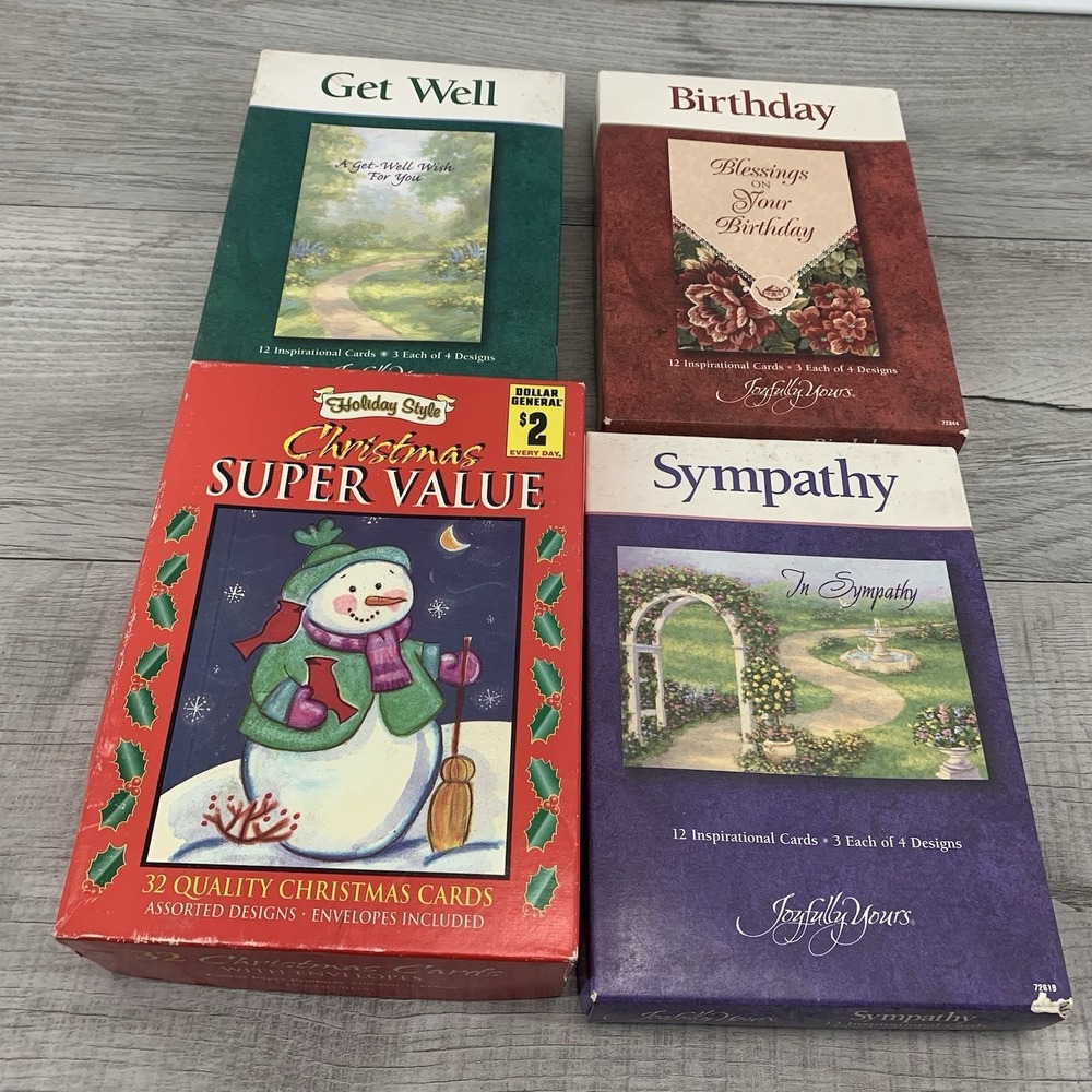 Greeting Card Stock Lot‎ Get Well Sympathy Birthday And Christmas Cards